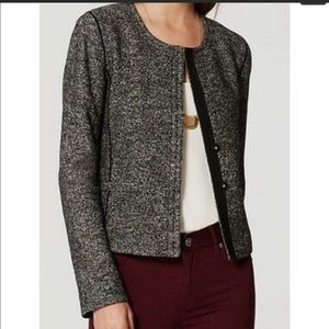 Loft Black Grey Tweed Blazer Jacket